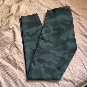Lululemon Athletica Green Camouflage Leggings